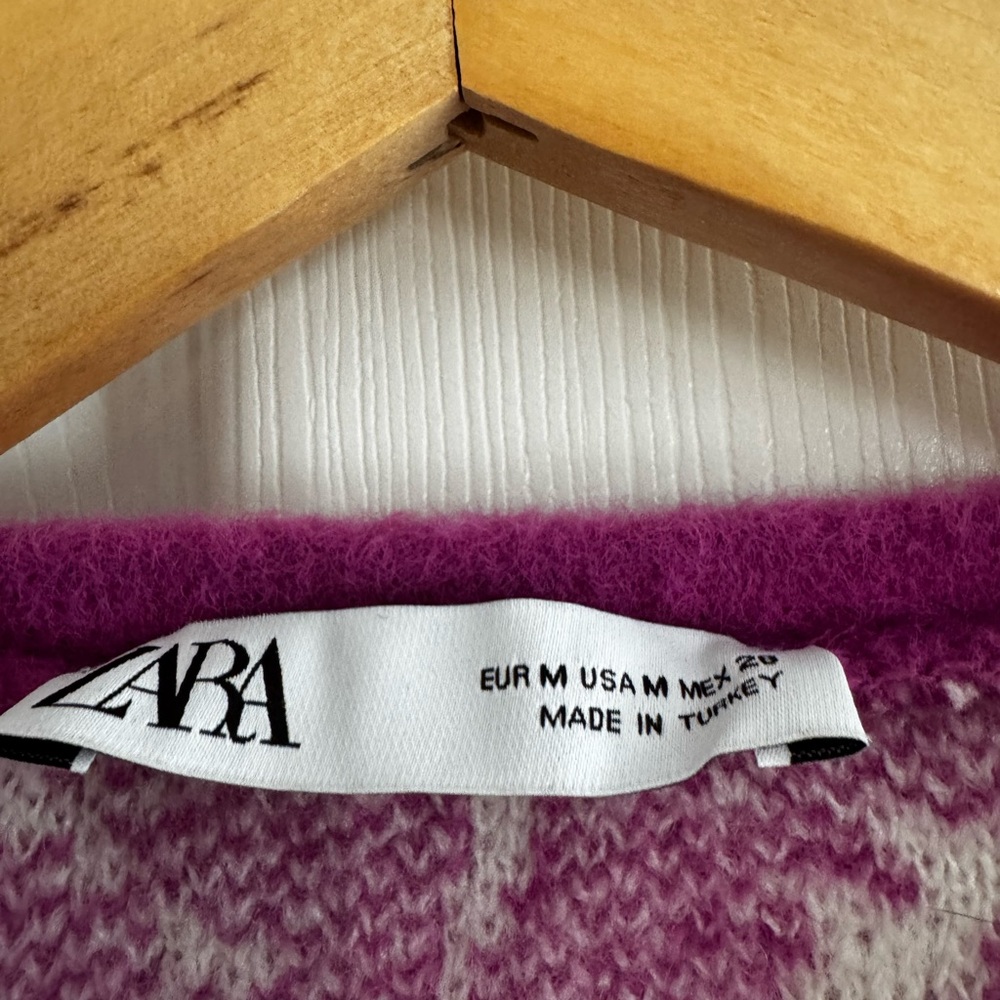 Zara Pink Floral Knit Button-Up Vest - Picture 7 of 8